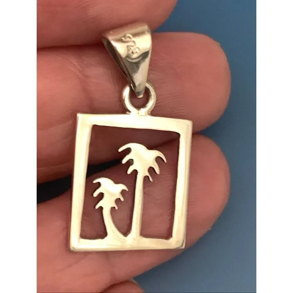 .925 Palm Trees Sterling Silver Pendant #florida #palm trees #beach #coastal